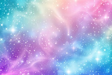 A colorful galaxy with a rainbow background and stars