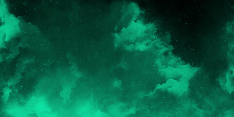 abstract cloud and vapor texture background. Black and Green smoke aquarelle smudge illustration smooth grungy smokey light green colors ink glow. green color powder explosion	
