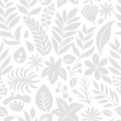 Seamless floral pattern with leaves vector