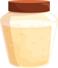 This illustration features a glass jar filled with delicious creamy honey, perfect for projects related to honey, food, and sweetness