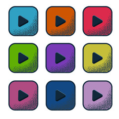 Play button template design and glyph for social media, vector