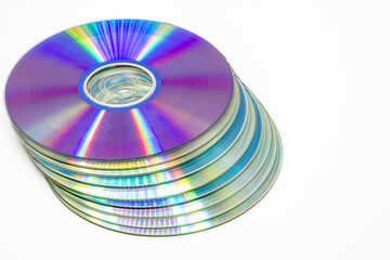 stack of cd's isolated on a white background