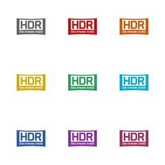 Fototapeta premium High dynamic range imaging icon isolated on white background. Set icons colorful