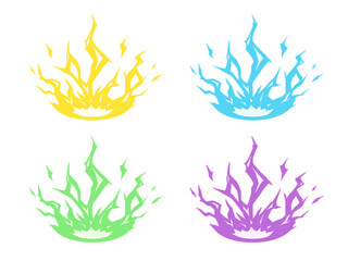 雷の衝撃のエフェクトの素材セット