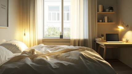 A minimalist guest room with a Scandinavian twist