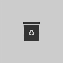 Waste recycling, garbage recycling, plastic recycling icon in dark gray color without white color and outline. Environment and environmental protection.