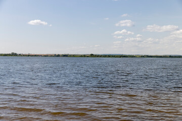 waves on the lake in the summer