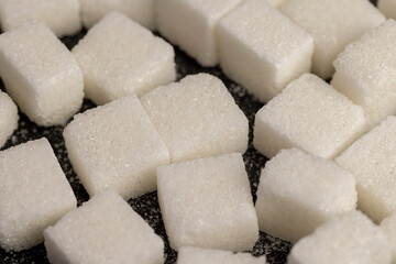 cubes of refined sugar close-up