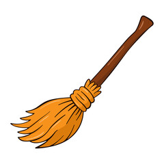 Broom. Halloween decoration