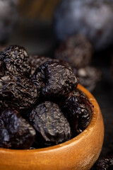 ripe purple plums and dried plums