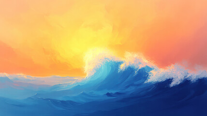 Fototapeta premium Ocean Wave Abstract Painting