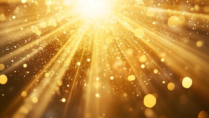 A golden light burst, a background image with light rays shining down from...