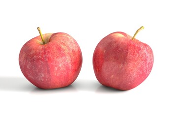 Honey apple isolated on white background, Sweet honey core apple fruit on white With work path.