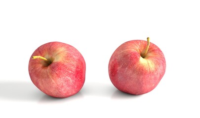 Honey apple isolated on white background, Sweet honey core apple fruit on white With work path.	
