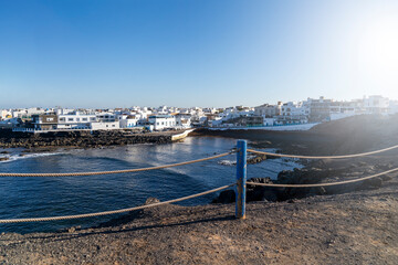 Beautiful old Harbour called Playa del Muellito in El Cotillo, Fuerteventura, Canary Island
