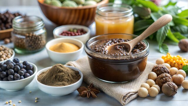 Chyawanprash: An Indian Ayurvedic Dietary Supplement Made from a Cooked Mixture of Sugar, Honey, Ghee, Indian Gooseberry (Amla), Jam, Sesame Oil, Berries, Herbs, and Various Spices






