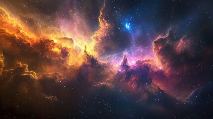 Fototapeta premium Mesmerizing 4K Desktop Background with Vivid and Colorful Nebula Images