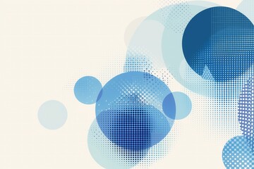 Obraz premium A blue and white image with many small blue circles