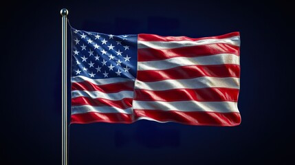 Obraz premium USA National Flag Close-up with Detailed Stars and Stripes