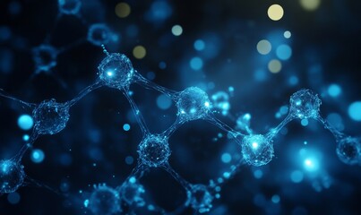 Abstract medical background with a molecular theme, Generative AI