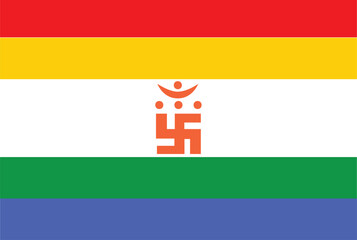 Jainism flag vector. Jainism flag icon.Jain flag vector, World jain flag day Design Concept, suitable for social media post templates, posters, greeting cards, banners, backgrounds, brochures. Vector 
