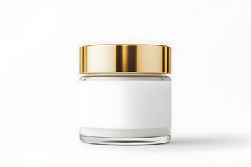Elegant Gold Lid Cosmetic Jar Mockup Showcasing Beauty Product Branding