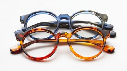 Stacked round glasses with a special coating that reduces glare.