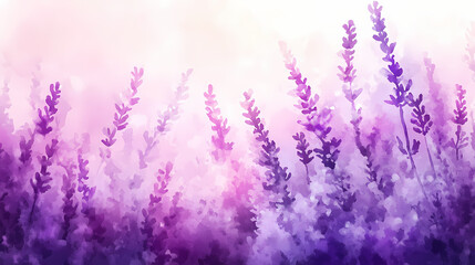 Naklejka premium Lavender flowers in watercolor style. watercolor background. Lavender Fields. Illustration
