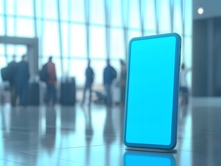 Sleek Digital Billboard in Modern Airport Setting