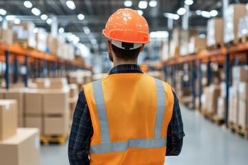 Factory engineer implementing automated material handling systems for inventory management, factory engineer, warehouse automation