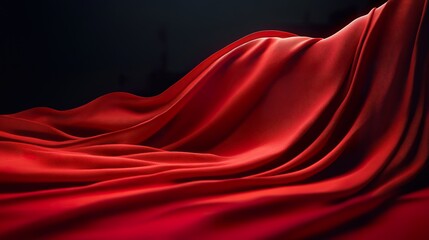 Red Fabric Drape with Smooth Texture