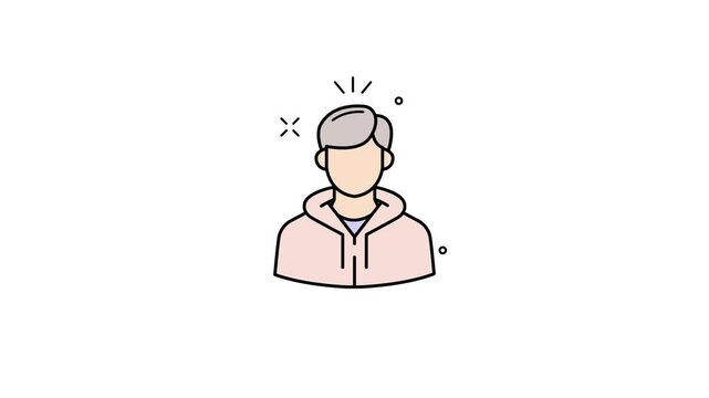 Animated of software developer icon motion graphic animation. user avatar people concept icon animation