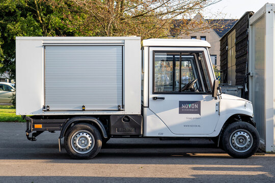 Kampen, Netherlands - September 5, 2024: Novon Melex Cargo electric utility vehicle
