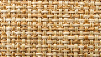 Textured woven fabric with visible fibers in natural hues and intricate weave