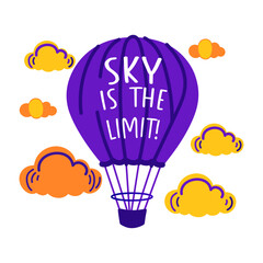 A flat style sticker of sky adventure 