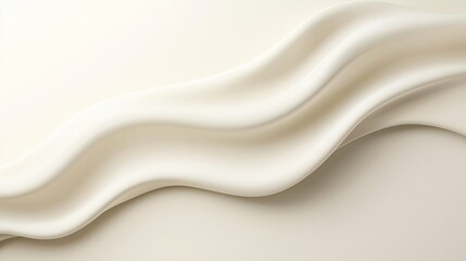 Obraz premium Abstract flowing shape created by smooth lighting on soft ivory gradient backdrop