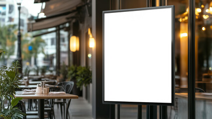 Restaurant Window Billboard Mockup situated outdoor of restaurant