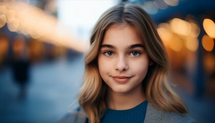 Fototapeta premium portrait of a girl with a blurred background
