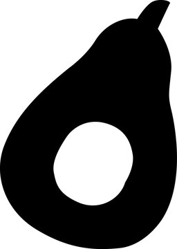 recommend clip art: Hovering silhouette of a whole avocado with a seed, set on a white background | avocado silhouette