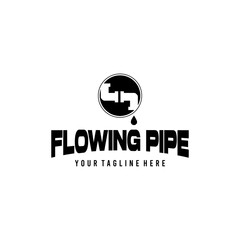 Badge logo for the building services industry, contractors, water or gas pipe symbol