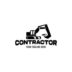 Logo for the building industry, contractor, excavator machine symbol