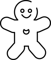 Rounded Editable stroke Gingerbread Man Icon