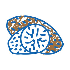 nutmeg spice doodle icon sketch vector. nutmeg spice sign. isolated symbol illustration