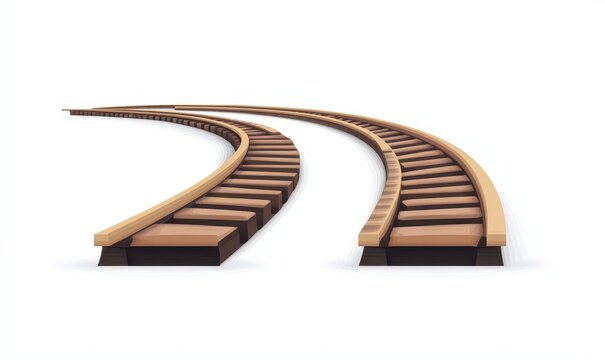 recommend clip art: Railway train track  route. Rail pattern round circular curve railroad path icon, Generative AI