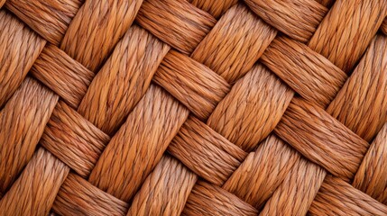 Close-up of a textured woven brown material with intricate patterns.