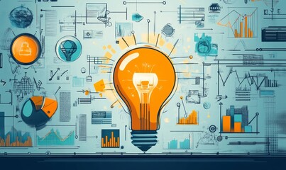 Concept illustrating the development of a new product in a business context, Generative AI