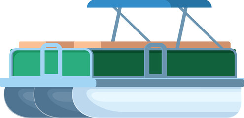 Modern pontoon boat, designed for leisurely cruises and enjoyable moments on the water © nsit0108
