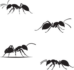 Black Insect vector icons silhouettes