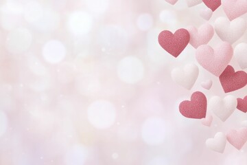 Fototapeta premium Whimsical Hearts Floating in a Clear Blue Sky, Symbolizing Love, Joy, and Freedom in a Dreamlike Atmosphere