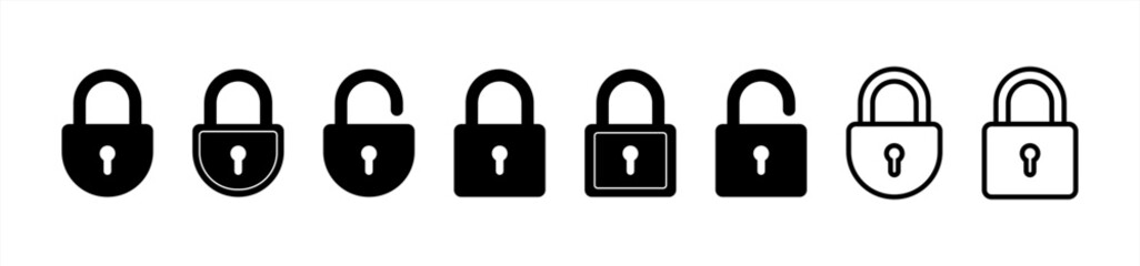 Lock Icons. Vector lock icons on transparent background. Lock Unlock. Vector illustration 10 eps.